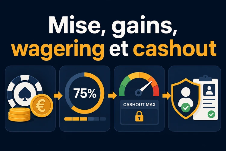 Mise fixe, gains, wagering et maximum cashout