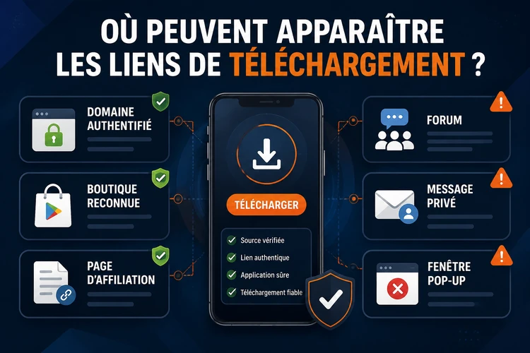 Où peuvent apparaître les liens de téléchargement?