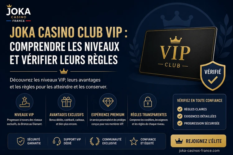 Joka Casino Club VIP: comprendre les niveaux et vérifier leurs règles